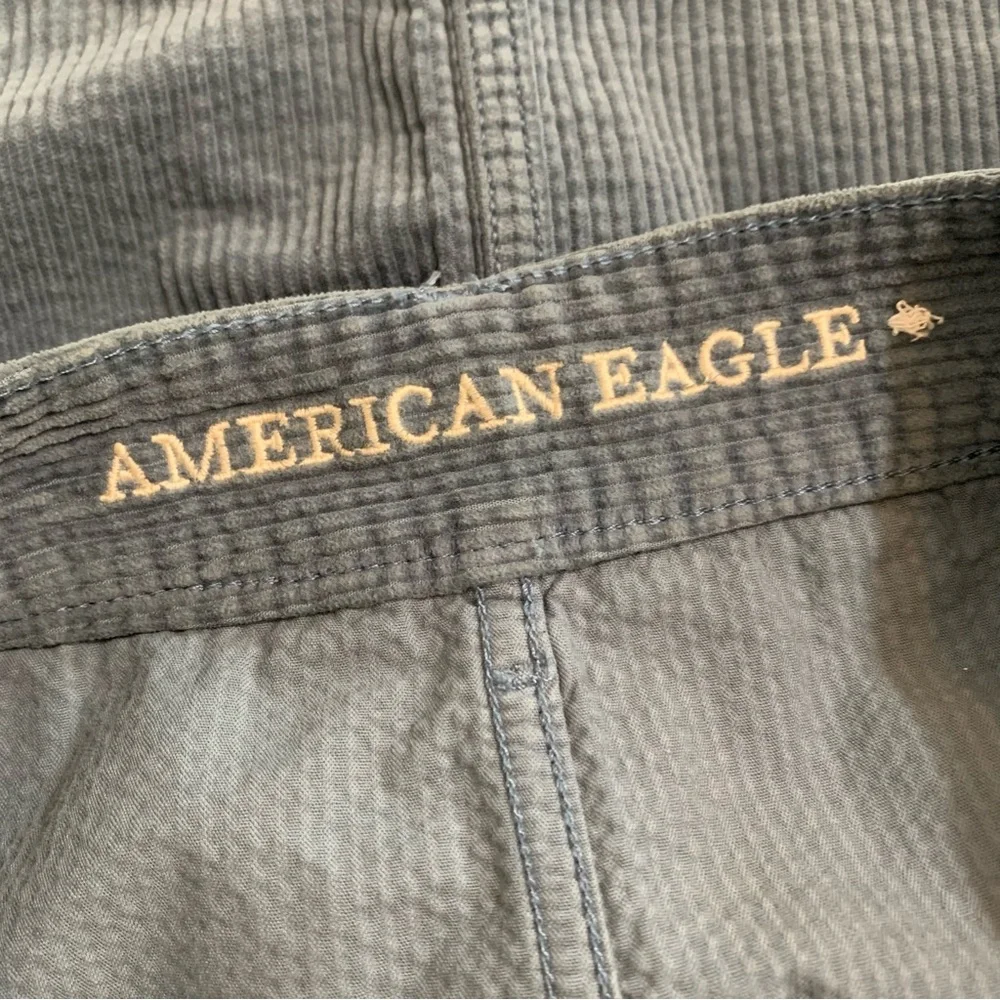 American Eagle High Waist A-line Corduroy Mini Skirt Size 2 Blue Clueless Preppy